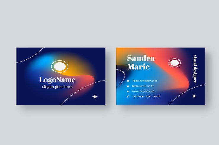 Gratis Vector verloop visitekaartje met logo sjabloon