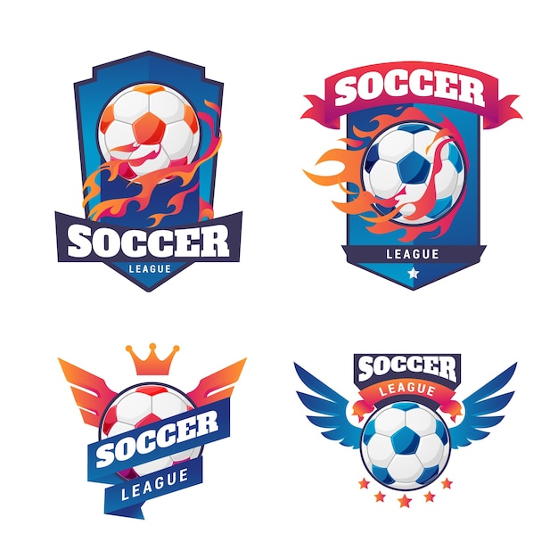 Gratis vector verloop voetbal logo sjabloon