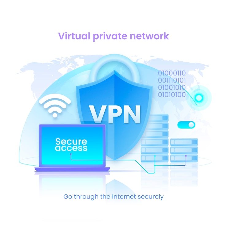 Gratis Vector verloop vpn-illustratie