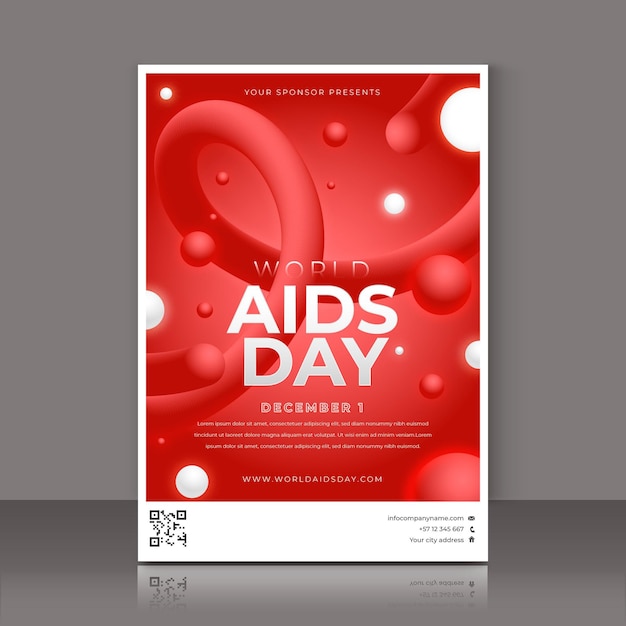 Verloop wereld aids dag verticale postersjabloon