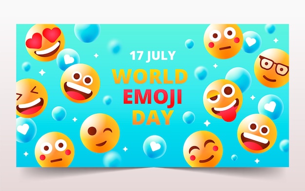 Verloop wereld emoji dag illustratie