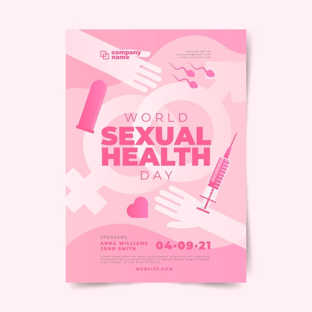 Verloop wereld seksuele gezondheid dag verticale flyer sjabloon