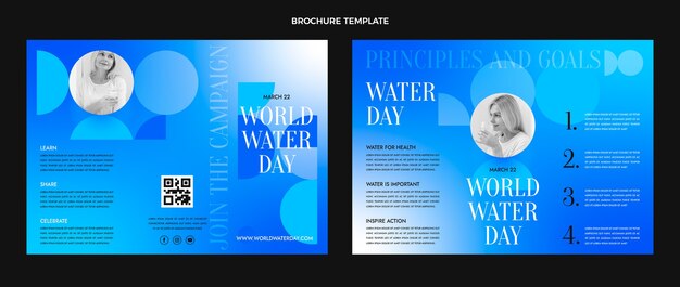 Verloop wereld water dag brochure sjabloon