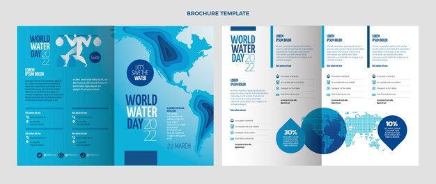 Verloop wereld water dag brochure sjabloon