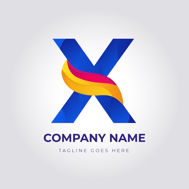 Gratis vector verloop x letter logo sjabloon