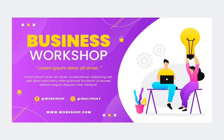 Gratis Vector verloop zakelijke workshop facebook bericht