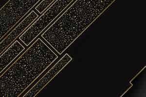 Gratis vector verloop zwarte achtergrond met gouden texturen