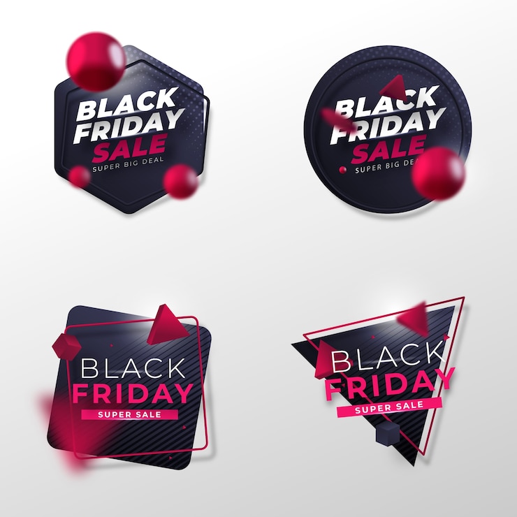 Gratis Vector verloop zwarte vrijdag labels collectie
