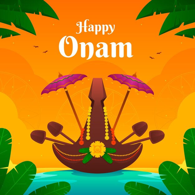 Gratis vector verloopillustratie voor onam-viering