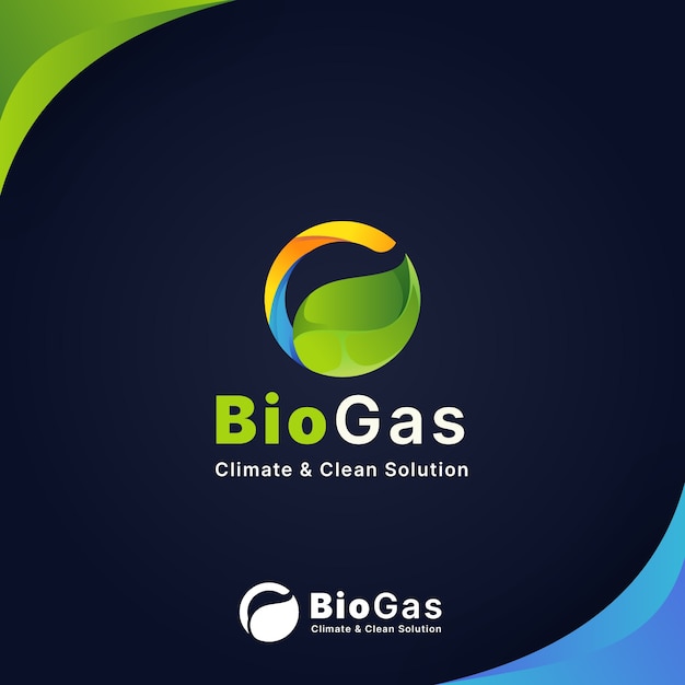 Gratis vector verloopindustrie biogas logo