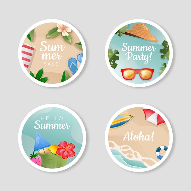 Gratis vector verlooplabels collectie voor het zomerseizoen