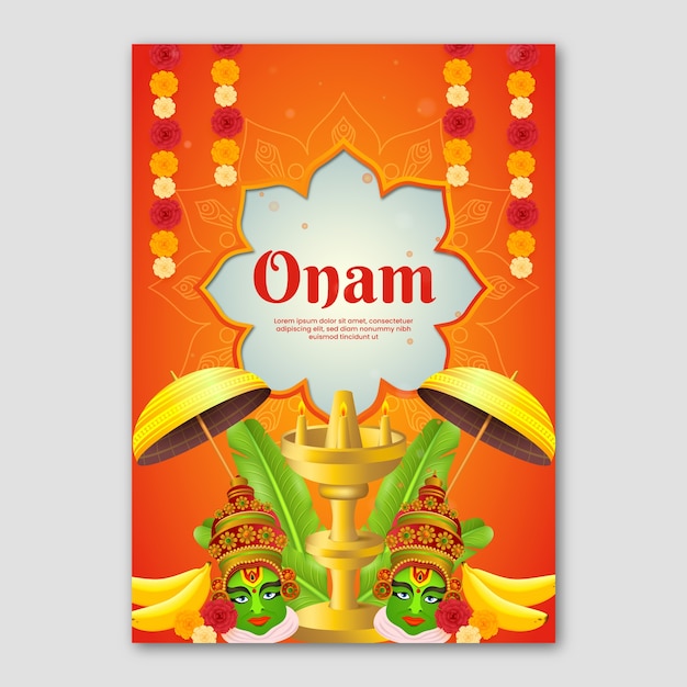 Gratis vector verlooppostersjabloon voor onam-viering