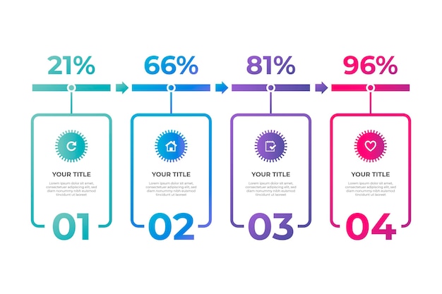 Gratis vector verloopproces infographic sjabloon