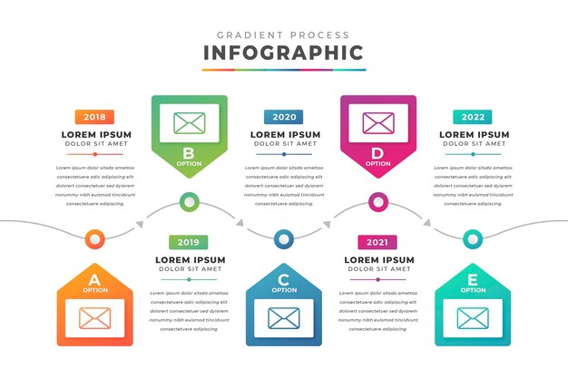 Verloopproces infographic sjabloon