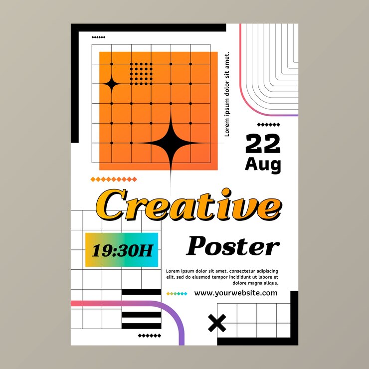 Gratis Vector verloopraster poster sjabloon