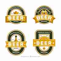 Gratis vector verpakking retro bier stickers