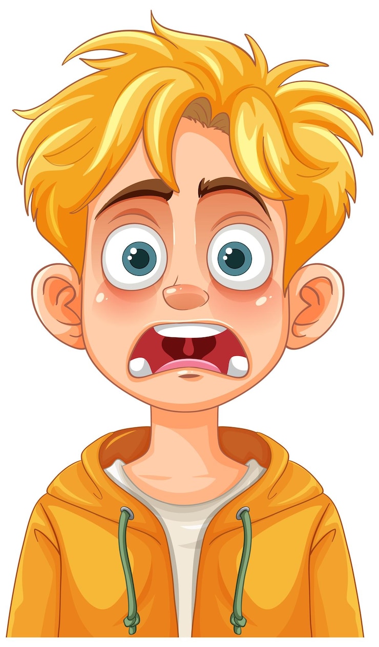 Gratis Vector verrassende jongen met open mond