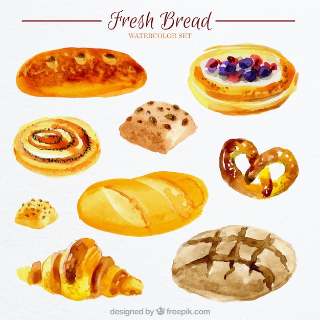 Gratis vector vers brood in aquarel