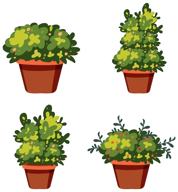 Gratis vector verscheiden potplantencollectie