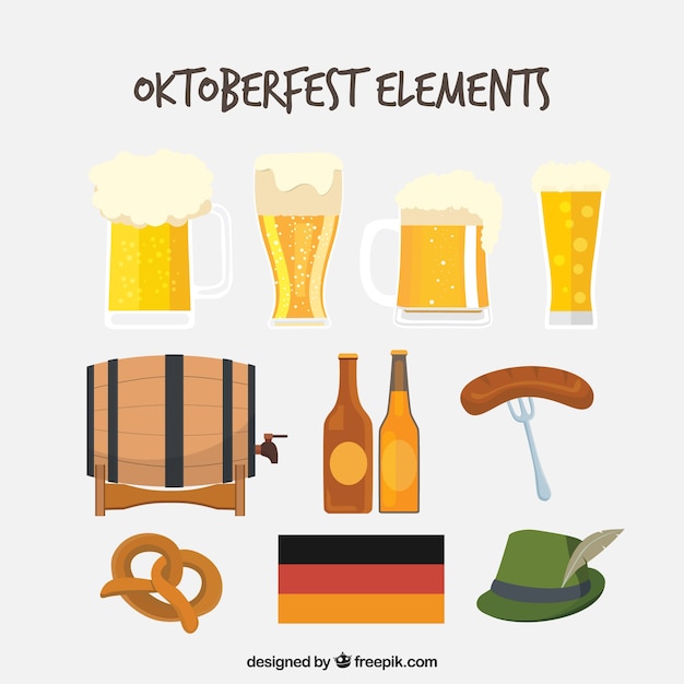 Gratis vector verscheidenheid aan bierfeestelementen