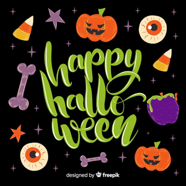Verscheidenheid aan elementen voor Happy Halloween-letters