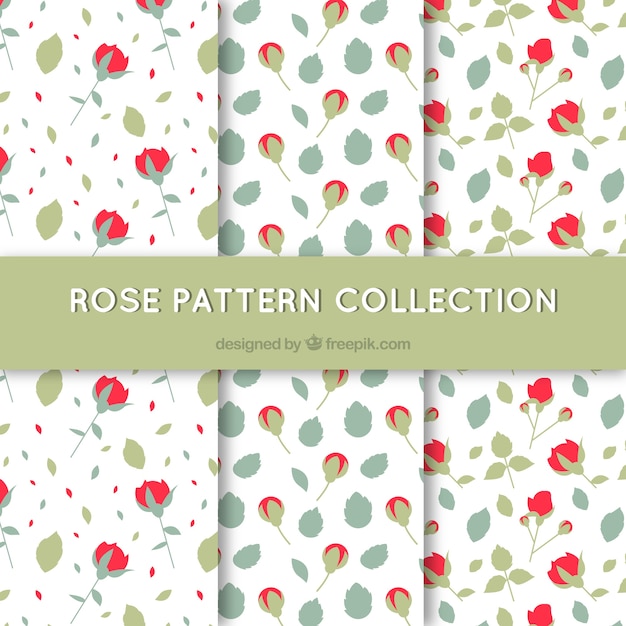 Verscheidenheid aan patronen met rode rozen