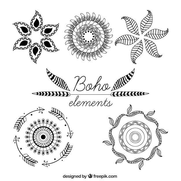 Gratis vector verscheidenheid van boho elementen