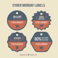 Gratis vector verscheidenheid van cyber maandag labels