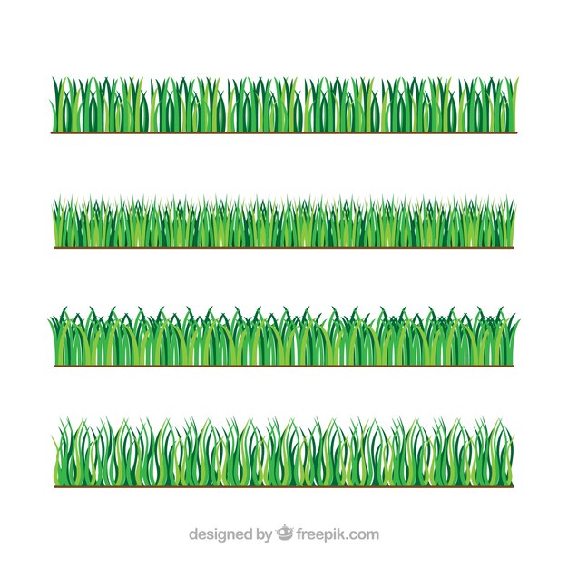 Verscheidenheid van gras grenzen in groene tinten