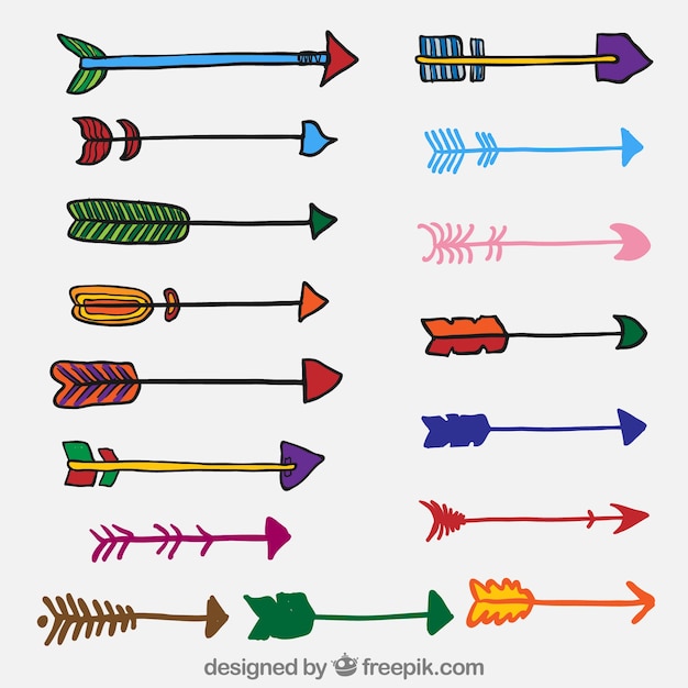 Verscheidenheid van kleurrijke pijlen