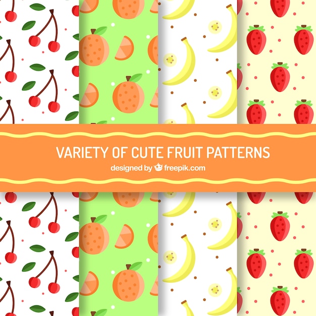 Verscheidenheid van leuke fruit patronen