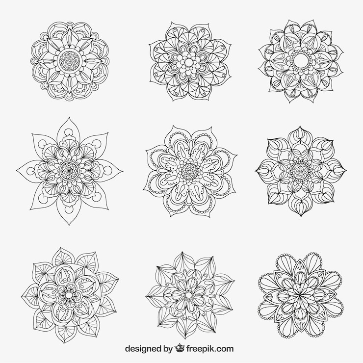 Gratis Vector verscheidenheid van mandala