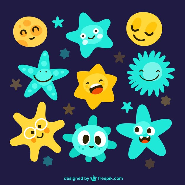 Verscheidenheid van schattige sterren