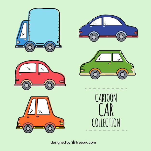 Gratis vector verschillende cartoon auto's