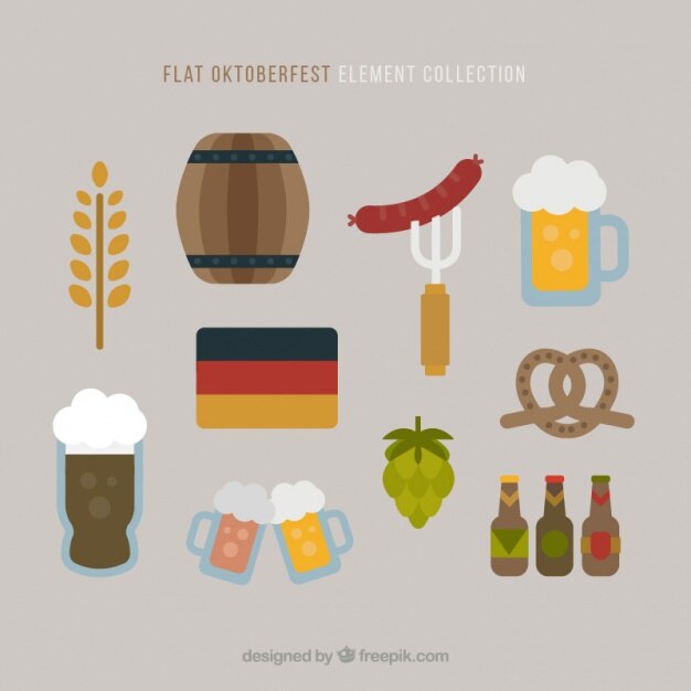 Verschillende elementen aan het Oktoberfest festival