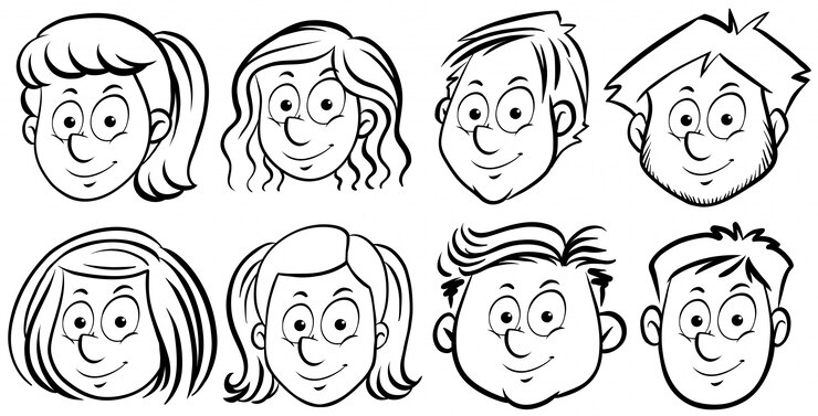 Gratis Vector verschillende gezichten van mensen