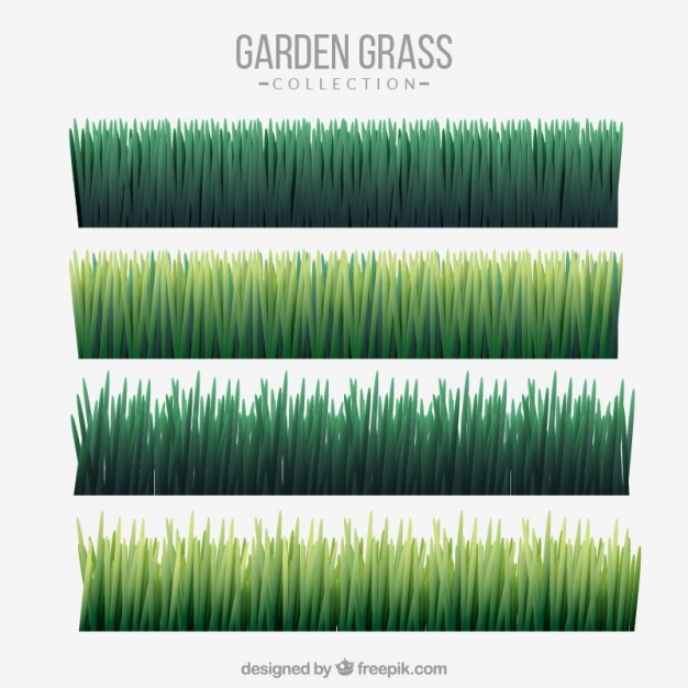 Gratis vector verschillende groene gras collectie