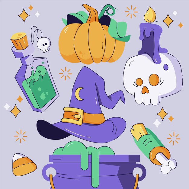 Verschillende halloween-stickercollectie