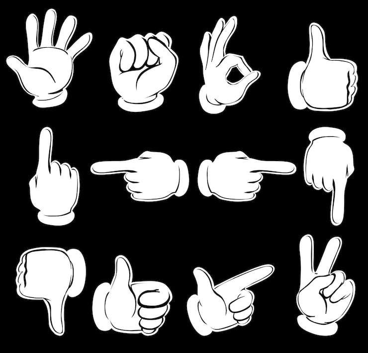 Gratis Vector verschillende handposities