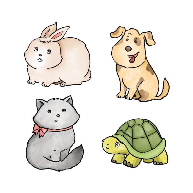 Gratis Vector verschillende huisdieren concept