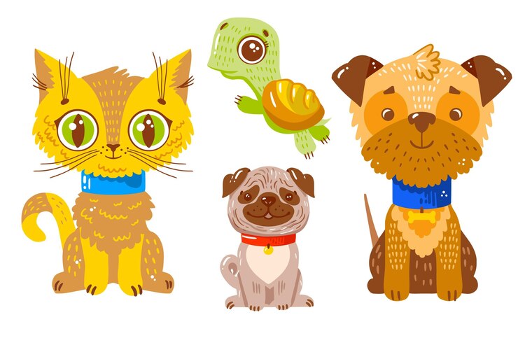 Gratis Vector verschillende huisdierencollectie