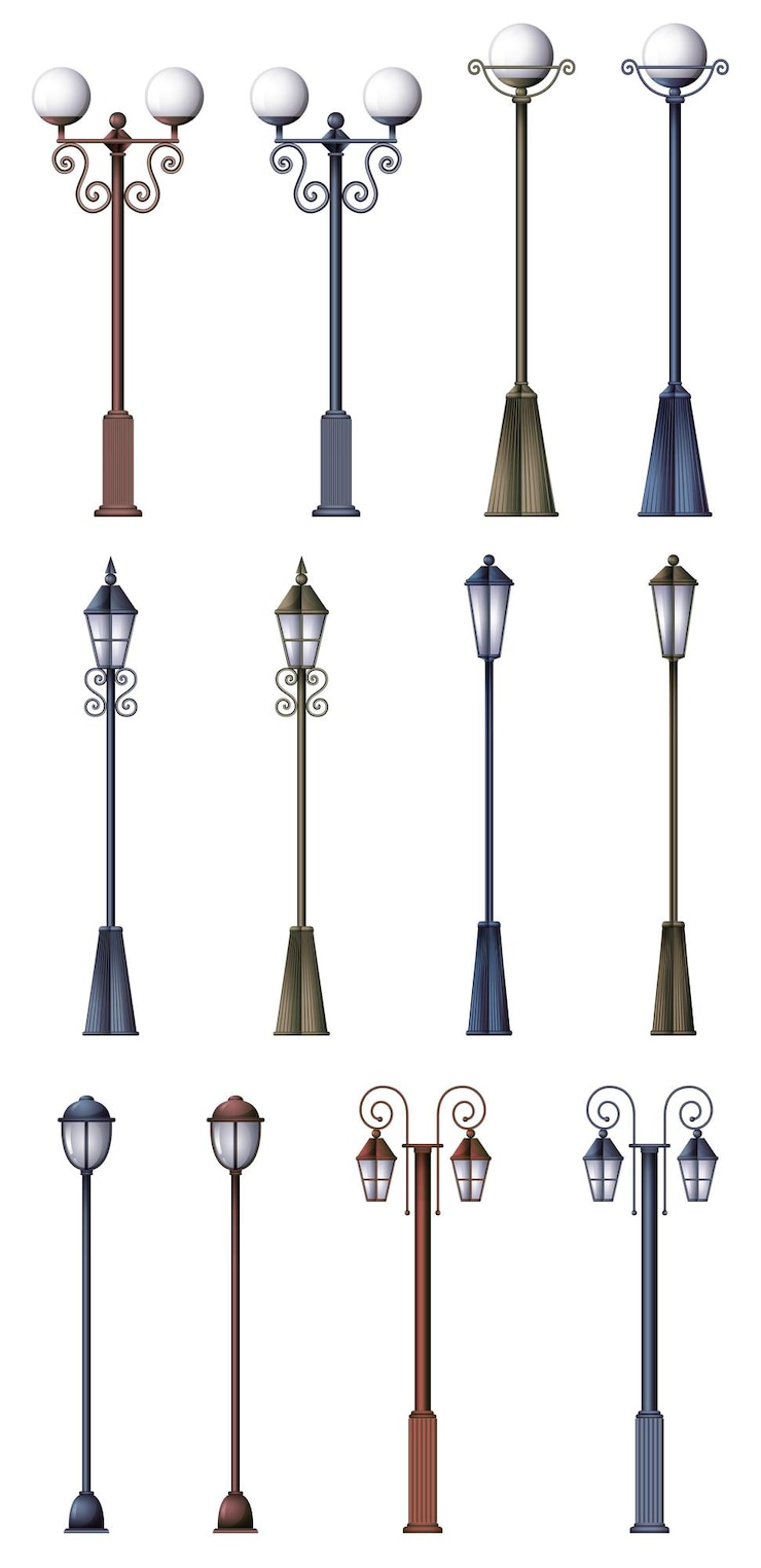 Gratis Vector verschillende lampontwerpen
