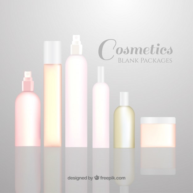 Gratis vector verschillende lege cosmetica