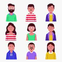 Gratis vector verschillende mensen avatars collectie