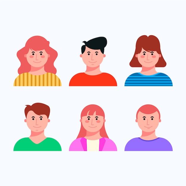 Gratis vector verschillende mensen avatars instellen