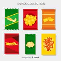 Gratis vector verschillende snack pack