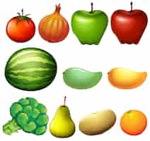 Gratis vector verschillende soorten fruit