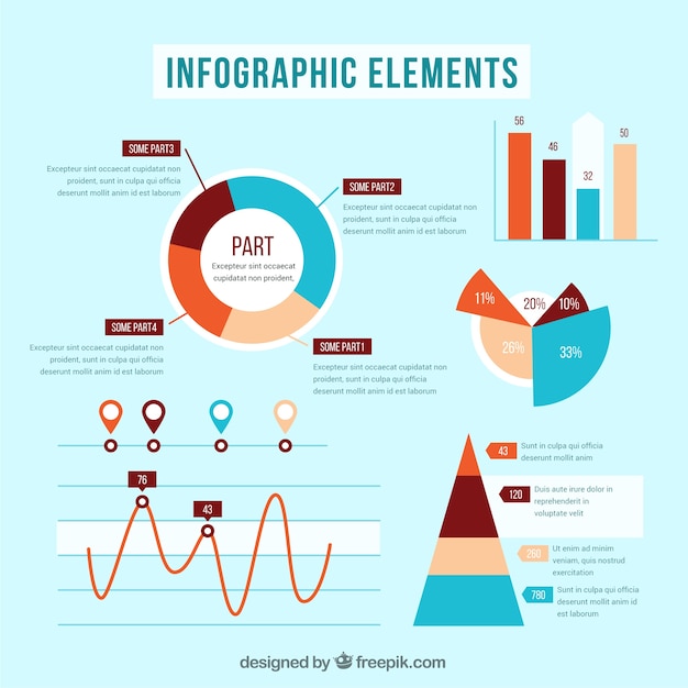 Verschillende soorten grafieken voor infographics