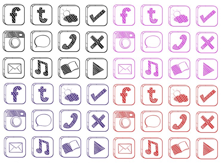 Gratis Vector verschillende soorten pictogrammen