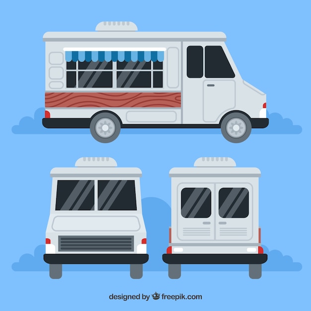 Gratis vector verschillende standpunten van de caravan